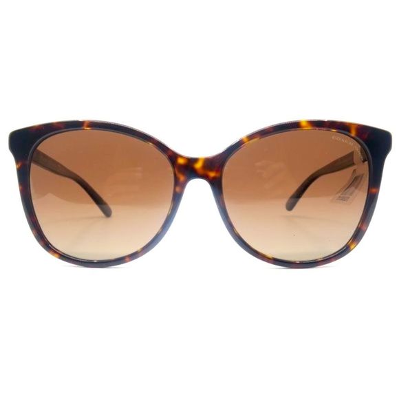 COACH HC8271U 5120/T5 New Dark Tortoise/Brown Polarized Sunglasses  . - Picture 1 of 8
